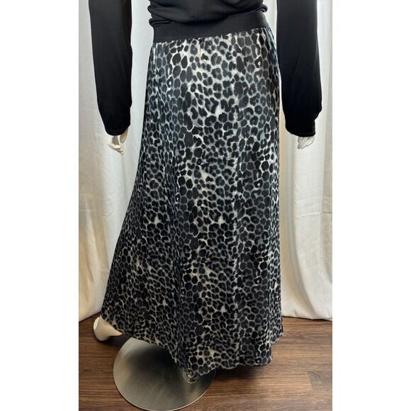 Express Leopard Maxi Skirt, Black, Gray & White, Sz: SP, 61-00 - Picture 4 of 16